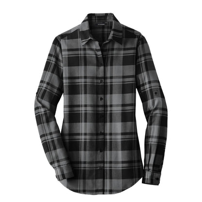 Port Authority Women's Plaid Flannel Tunic - Front