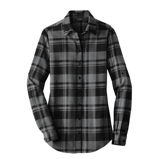 Port Authority Women's Plaid Flannel Tunic - Front